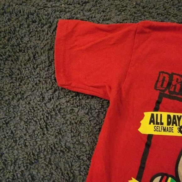 Delta Apparel Boys Red Graphic Short Sleeve Crew Neck Pullover T Shirt Size 4 - Picture 5 of 7